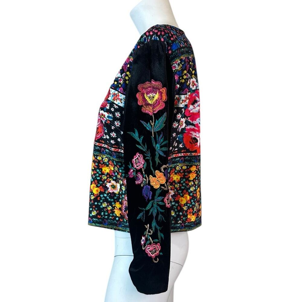Ruby Yaya Women's Romero Boston Proper Floral Embroidered Velvet Jacket sz S - Picture 5 of 13
